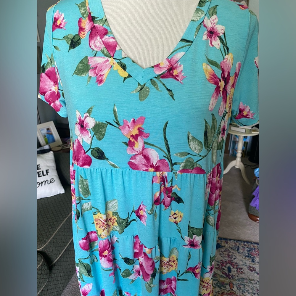 Blue floral dress